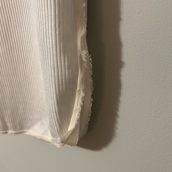 3.1 Phillip Lim Ribbed Lace Trim Sweater Tee White Small - Picture 4 of 6